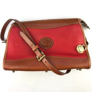 Vintage Dooney & Bourke Red & Tan Crossbody Purse